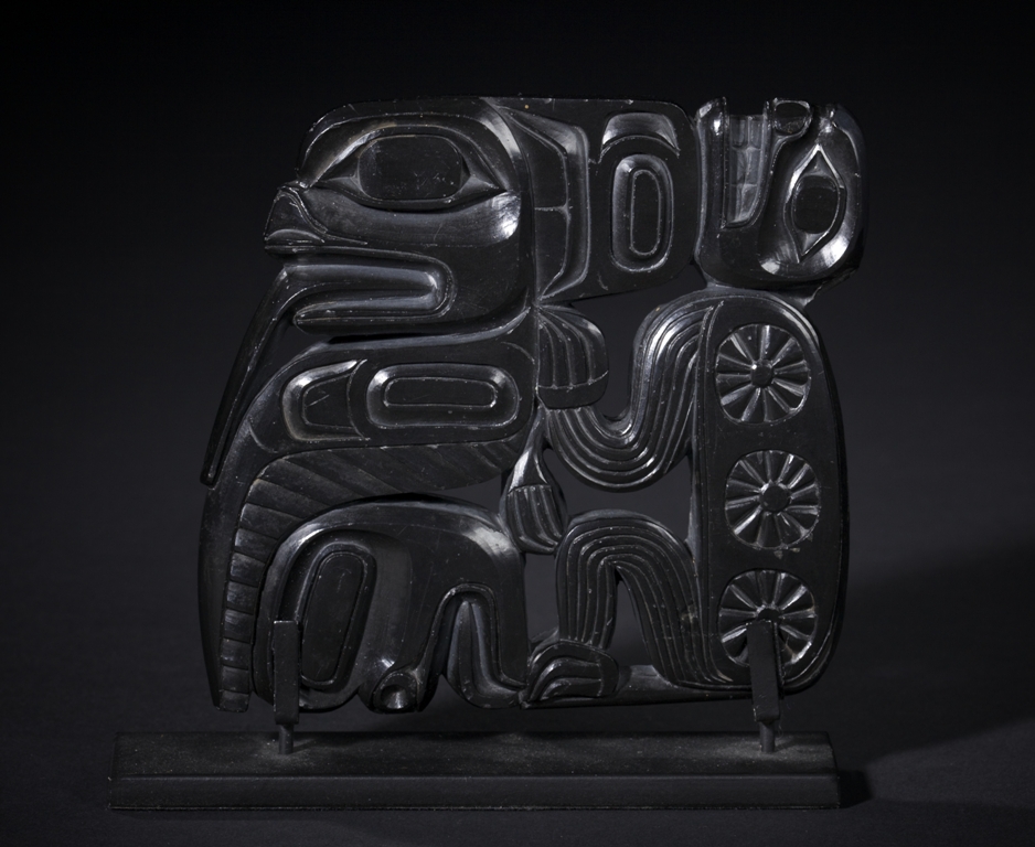Unknown Haida ~ 1850<br />4 in x 4 in  x .5 in  ~ argillite