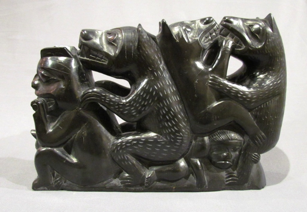 Unknown Haida ~ 1880<br />7 in x 2.25 in  x 9.5 in  ~ argillite